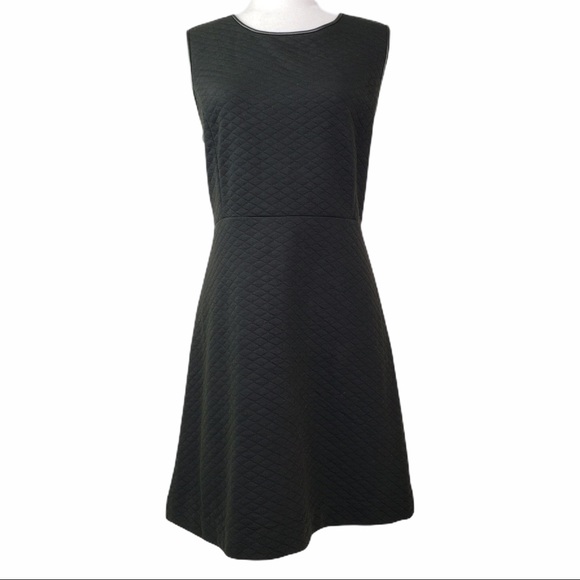 LOFT Dresses & Skirts - Loft Vegan Leather Trim Fit & Flare Dress  VGC